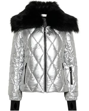 Palm Angels Reflective Quilted Ski Jacket - Black
