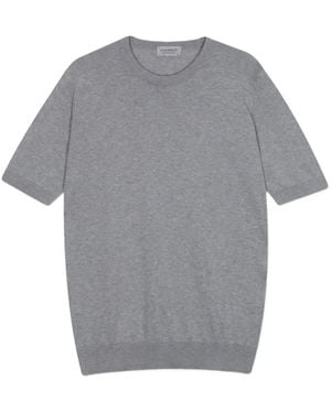 John Smedley Crew-Neck Short-Sleeve T-Shirt - Grey