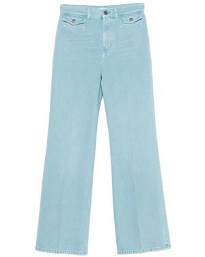 Chloé Logo-Patch Wide-Leg Jeans - Blue