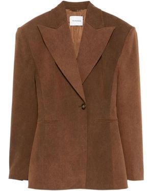 ANDAMANE Single-Breasted Blazer - Brown
