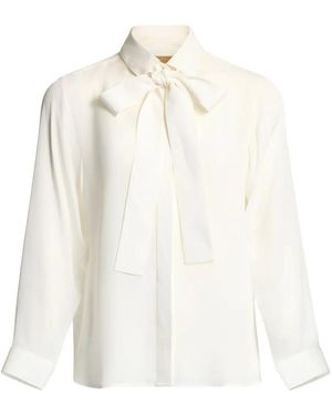 Elie Saab Camisa con detalle de lazos - Blanco