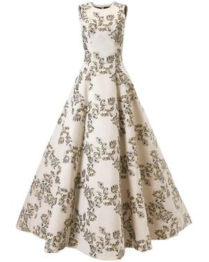 Carolina Herrera Robe Longue En Jacquard - White