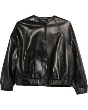 Kiton Ribbed Leatherjacket - Black