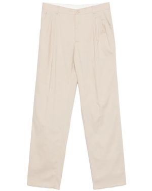 Manuel Ritz Pleated-Detail Straight-Leg Trousers - White