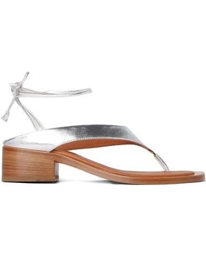 DURAZZI MILANO Leather Tie-Up Sandals - Brown