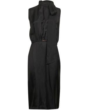 Gucci タイバックル ベルテッド ドレス - ブラック