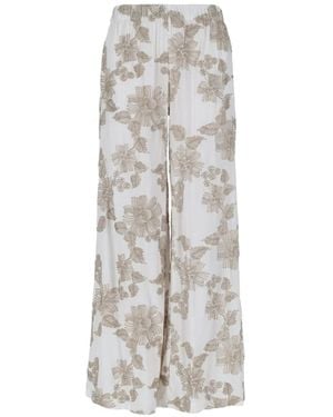 Kaos Floral-Print Pants - White