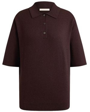 12 STOREEZ Gestricktes Poloshirt - Rot