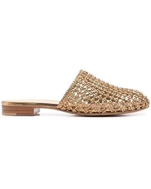 Ferragamo Ellas Knotted Leather Mules - White