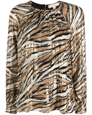 MICHAEL Michael Kors Blouse Met Lange Mouwen - Bruin