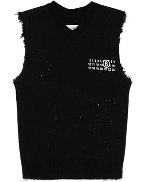 MM6 by Maison Martin Margiela Pullunder Mit Nummern-Print - Schwarz