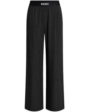 DKNY Logo-Waistband Trousers - Black