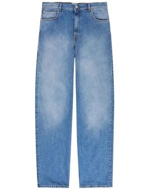 Calvin Klein Washed-Effect Straight-Leg Jeans - Blue