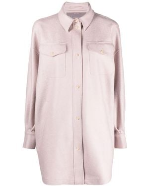 Herno Felted-Finish Virgin Wool Shirt - Pink