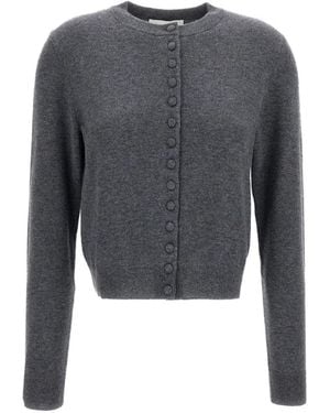 Lisa Yang Cropped-Cardigan Mit Knöpfen - Grau