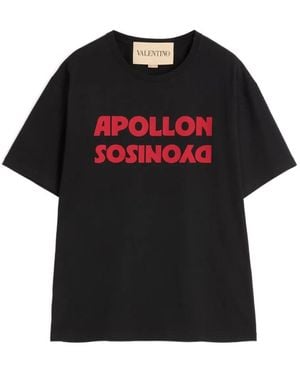 Valentino Garavani Text-Print Cotton T-Shirt - Black
