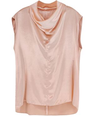 Alberta Ferretti Cowl-Neck Sleeveless Top - Pink