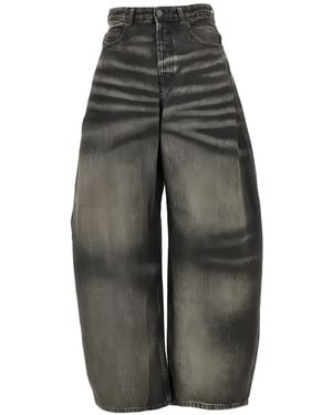 DIESEL Faded-Effect Wide-Leg Jeans - Grey