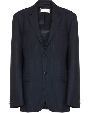 Maison Margiela Pinstripe Single-Breasted Blazer - Blue