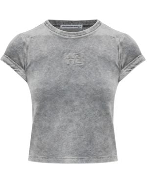 Alexander Wang Logo-Detail T-Shirt - Grey