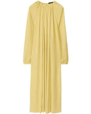 Fabiana Filippi Draped-Collar Long-Sleeve Dress - Yellow