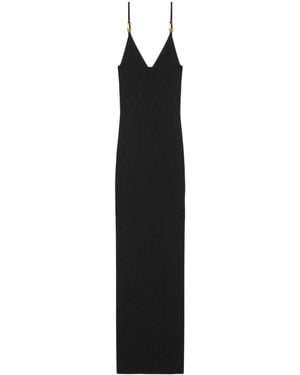 Versace Safety Pin Suspender Midi Dress - Black