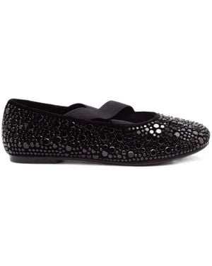 Twentyfourhaitch Ballerines À Détails De Clous Et Finitions Élastiquées - White