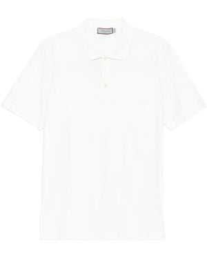Canali Poloshirt Met Korte Mouwen - Wit