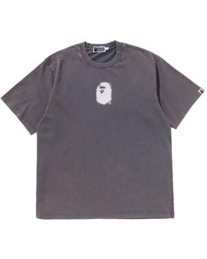 A Bathing Ape T-Shirt mit Gesicht-Logo - Grau