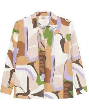 Marella V-Neck Printed Top - White