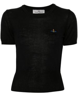 Vivienne Westwood Merino Wool-Silk Blend Knit Top - Black