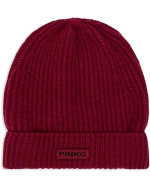 Pinko Logo-Patch Beanie - Red