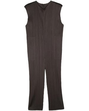 Pleats Please Issey Miyake Sleeveless Plissé Jumpsuit - Grey