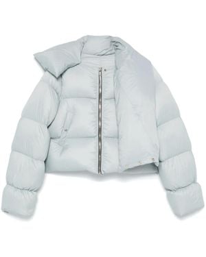 Rick Owens ファンネルネック パデッドジャケット - ブルー