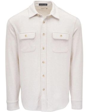 Faherty Legend Chest-Pockets Overshirt - White