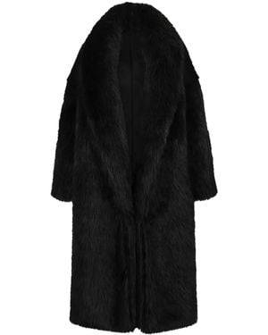 Entire studios Faux Fur Oversized Coat - Black