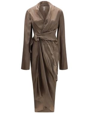 Rick Owens Abito Wrap-Style Dress - Natural