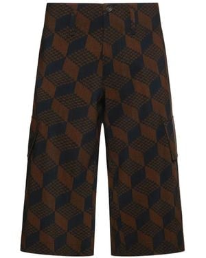 Pierre Louis Mascia Dylan Geometric-Pattern Cargo Shorts - Black