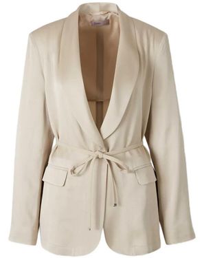 Herno Belted Shawl-Lapel Blazer - Natural