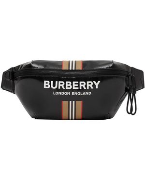 Burberry Bauchtasche "Sonny" mit -Logo und Streifendetail - Schwarz