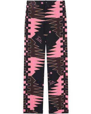 PUCCI Valdimontone-Print Silk Trousers - Red