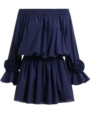 Essentiel Antwerp Rosette-Embellished Mini Dress - Blue