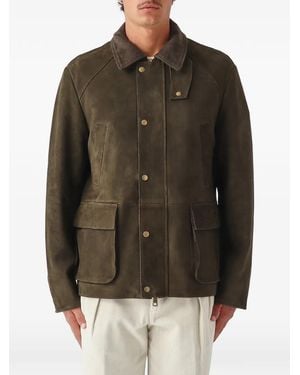 The Jack Leathers Gordon Corduroy-Collar Jacket - Green