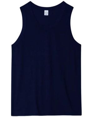 Save Khaki Ribbed-Trim Tank Top - Blue