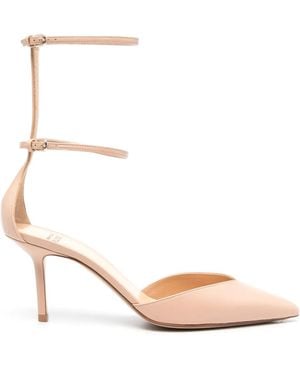 Francesco Russo Double-Strap 75Mm Leather Court Shoes - Natural