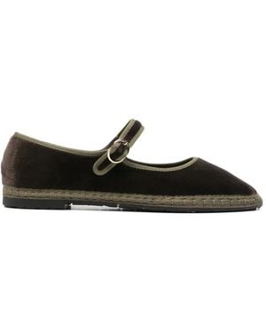 Flabelus Ulla Velvet Ballet Flats - Black