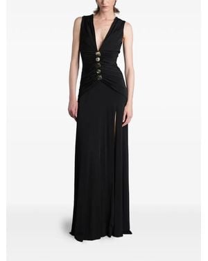 PATBO Moonlit Ruched Embellished Maxi Dress - Black