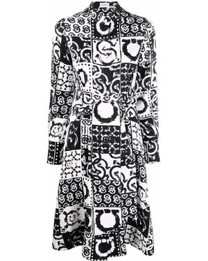 Ferragamo Gancini-Print Shirt Dress - White