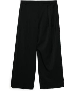 Pushbutton Side-Detailed Asymmetric Trousers - Black