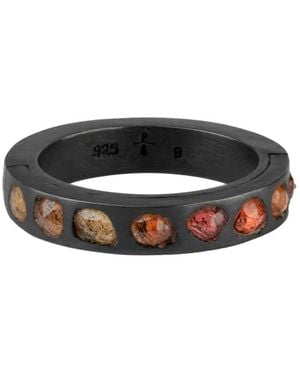 Parts Of 4 Pavé-Set Sapphire Ring - White